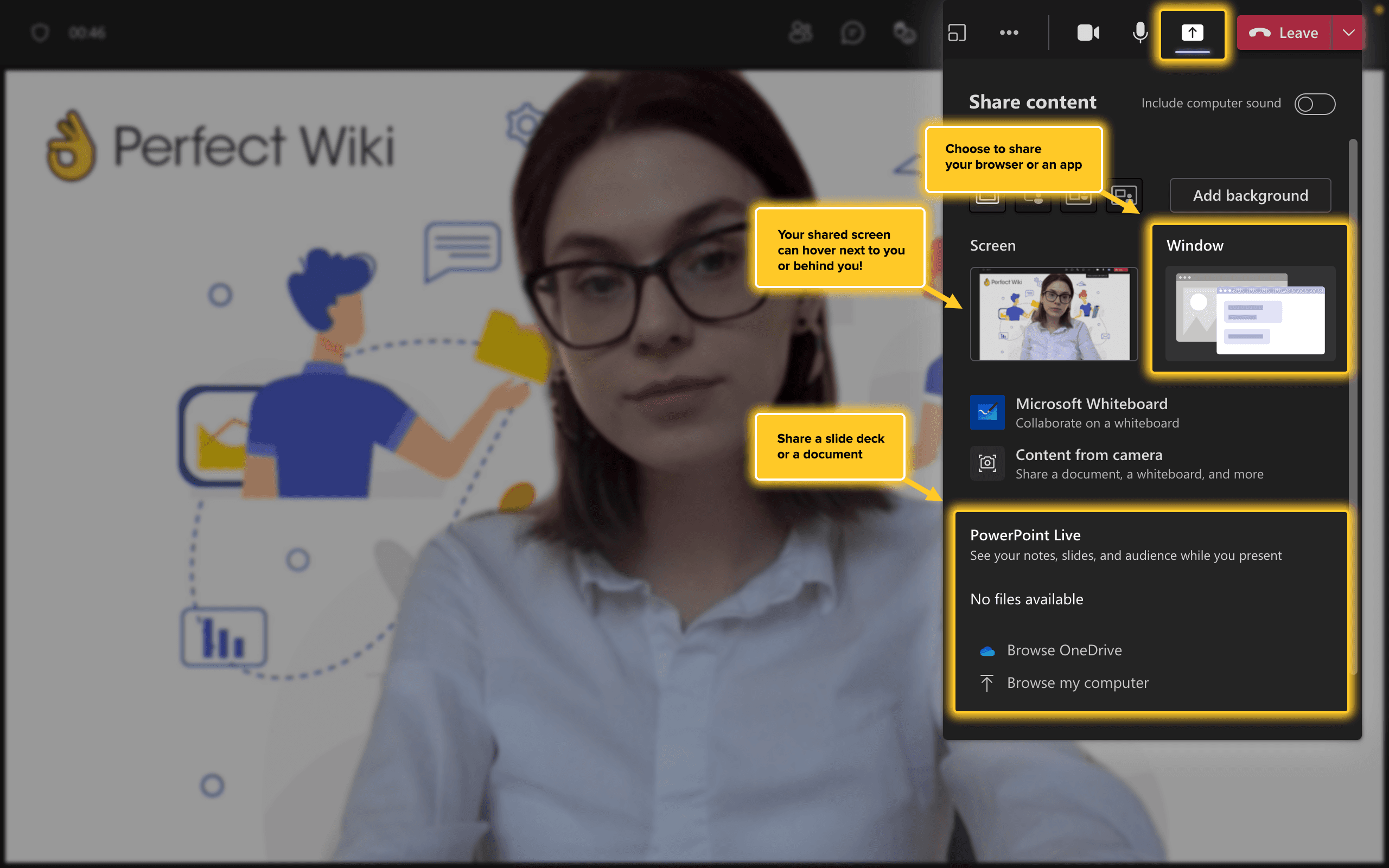 MS Teams Share Screen on a meeting