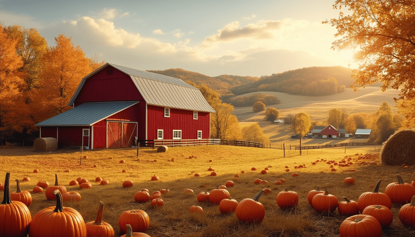 "Fall Harvest Farm" - free Microsoft Teams background provided for you by Perfect Wiki