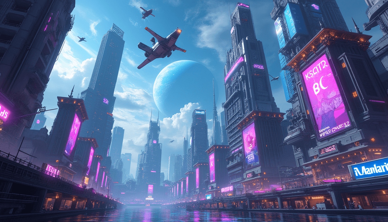 "Futuristic Sci-Fi Cityscape" - free Microsoft Teams background provided for you by Perfect Wiki