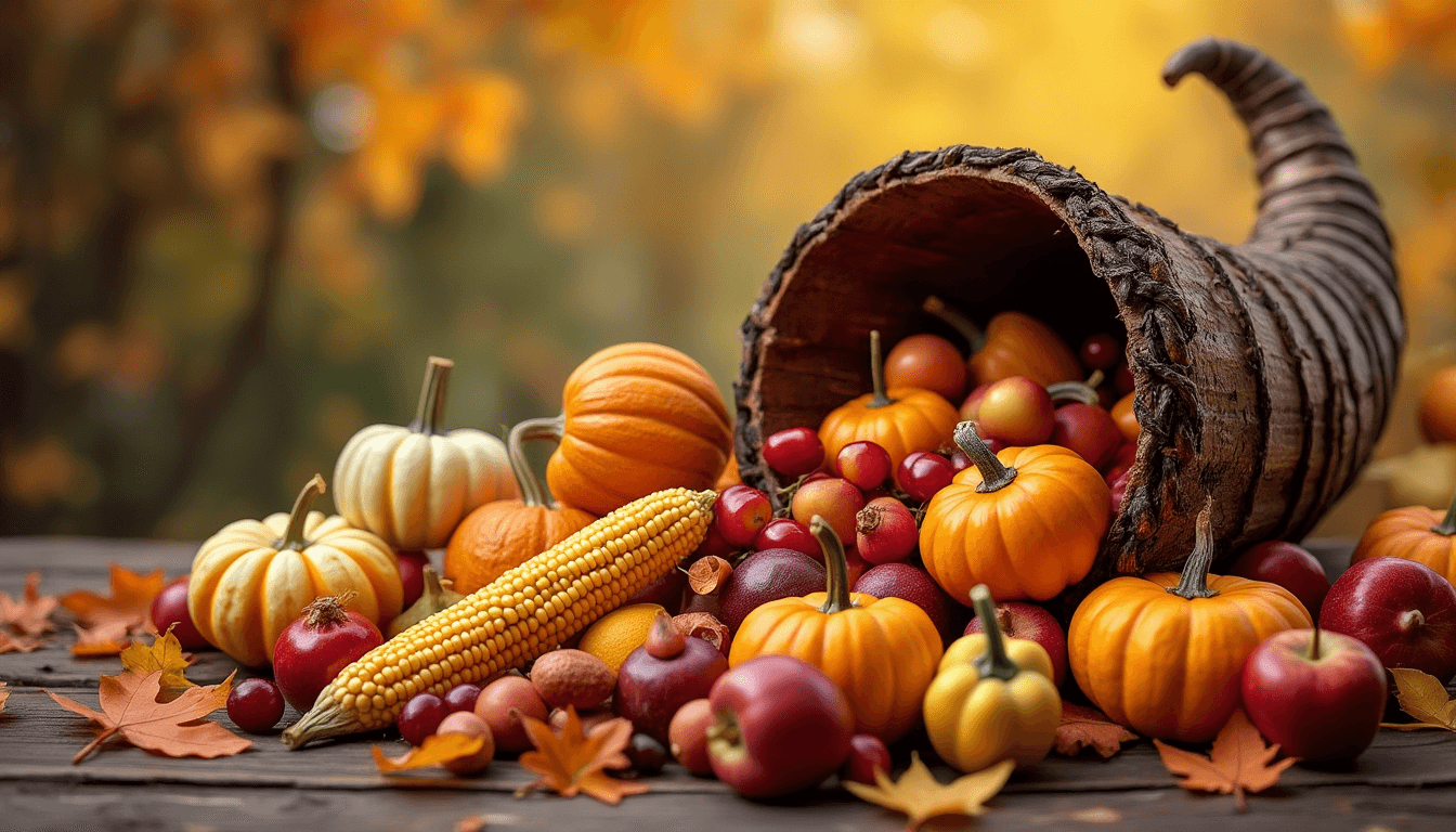 "Harvest Cornucopia" - free Microsoft Teams background provided for you by Perfect Wiki