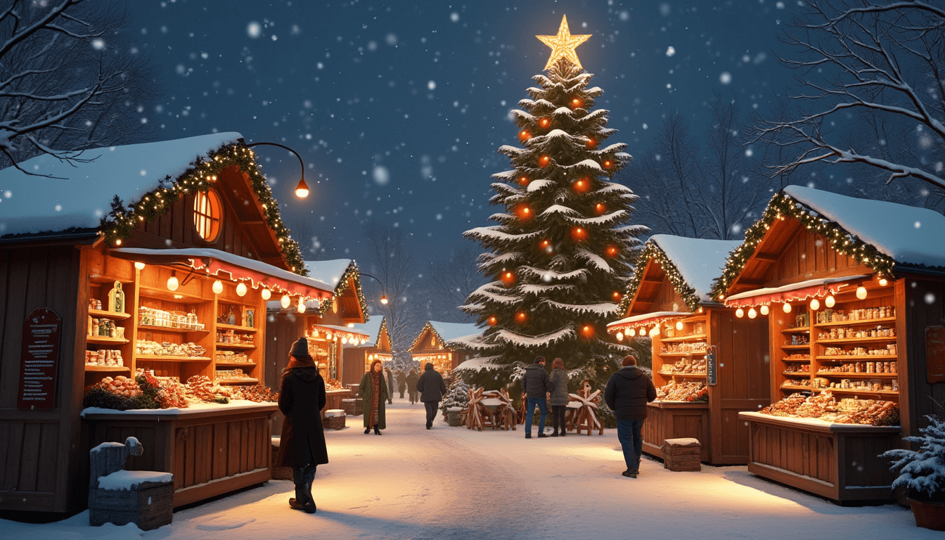 "Christmas Market" - free Microsoft Teams background provided for you by Perfect Wiki