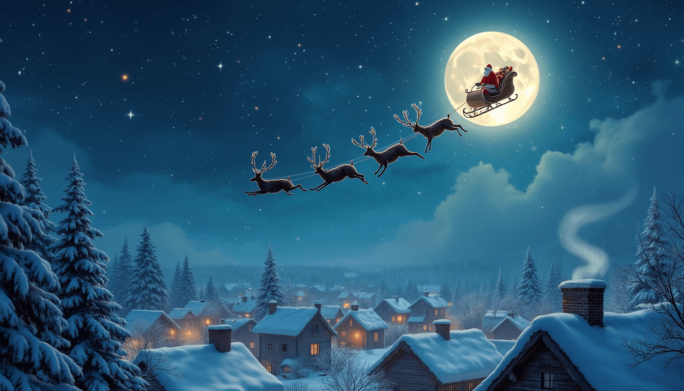 "Christmas Night Sky" - free Microsoft Teams background provided for you by Perfect Wiki