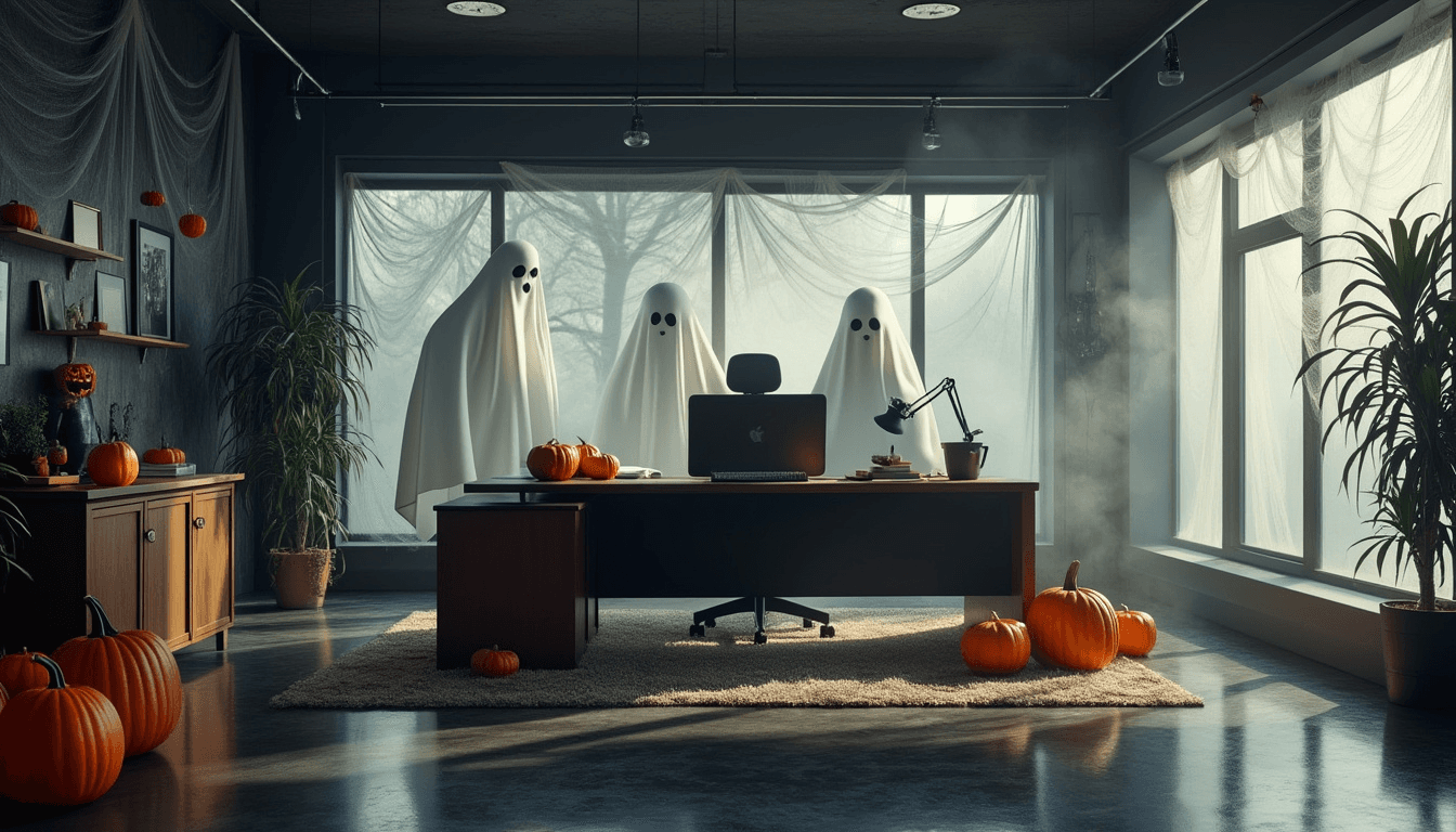 "Ghostly Office" - free Microsoft Teams background provided for you by Perfect Wiki