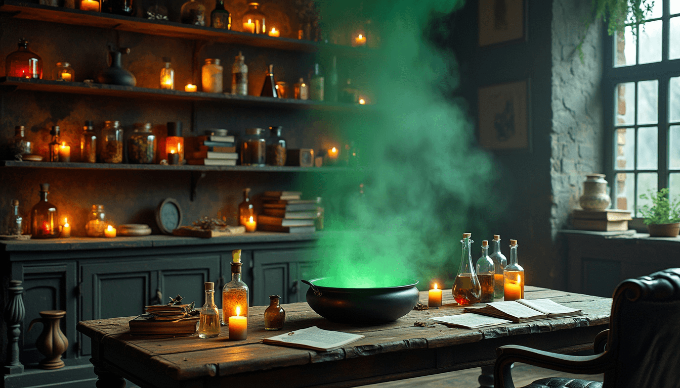 "Witch’s Brew Room" - free Microsoft Teams background provided for you by Perfect Wiki