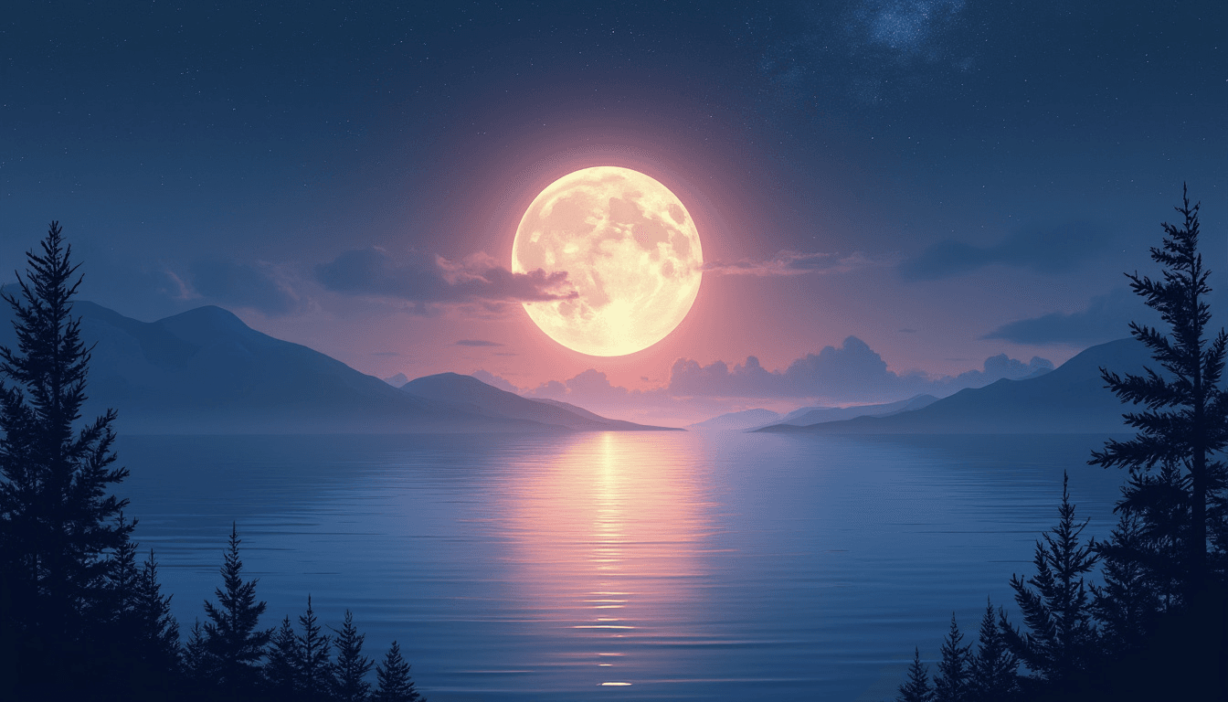 "Moon Lake" - free Microsoft Teams background provided for you by Perfect Wiki