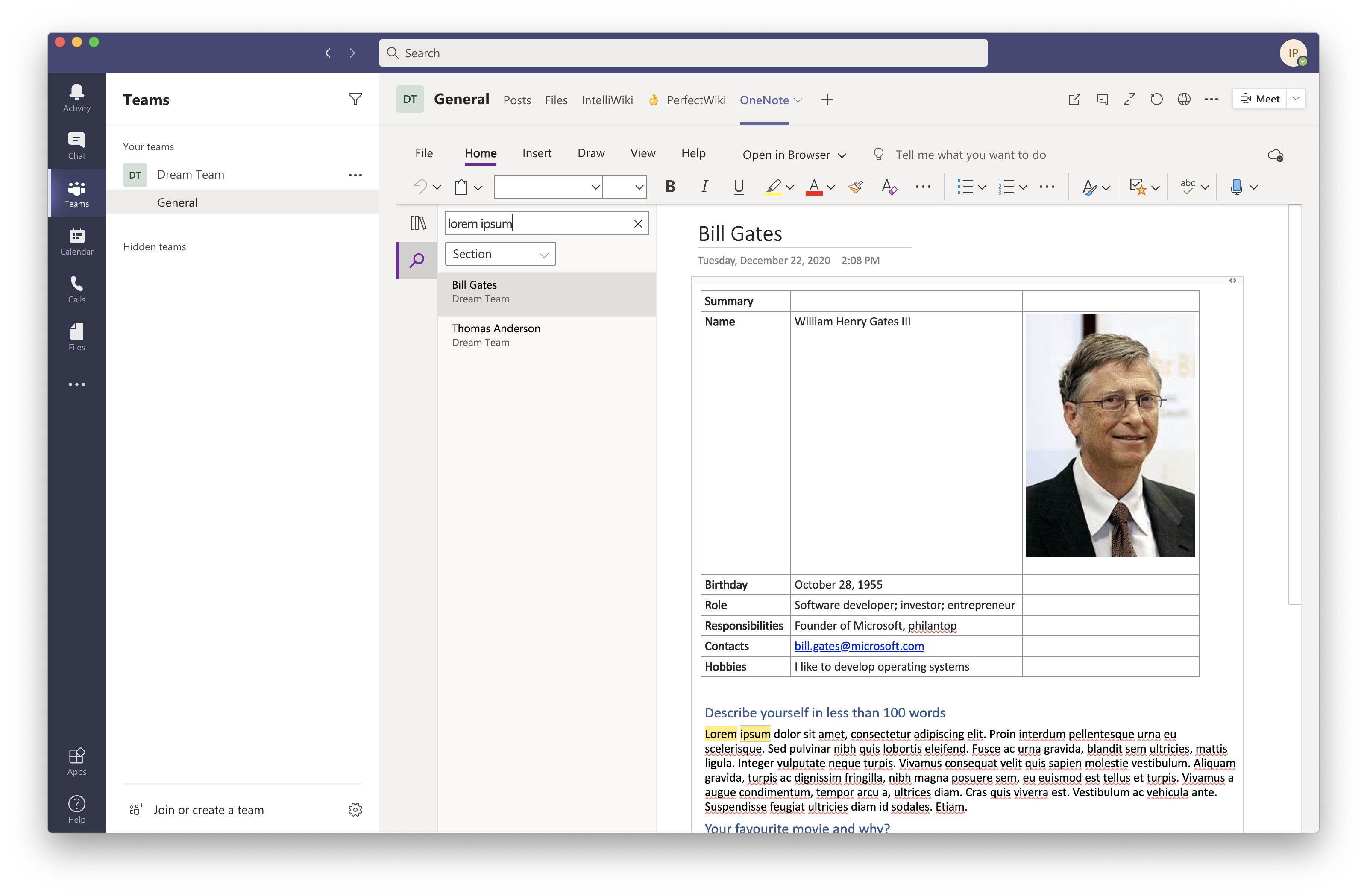 Full Text Search Inside Microsoft OneNote