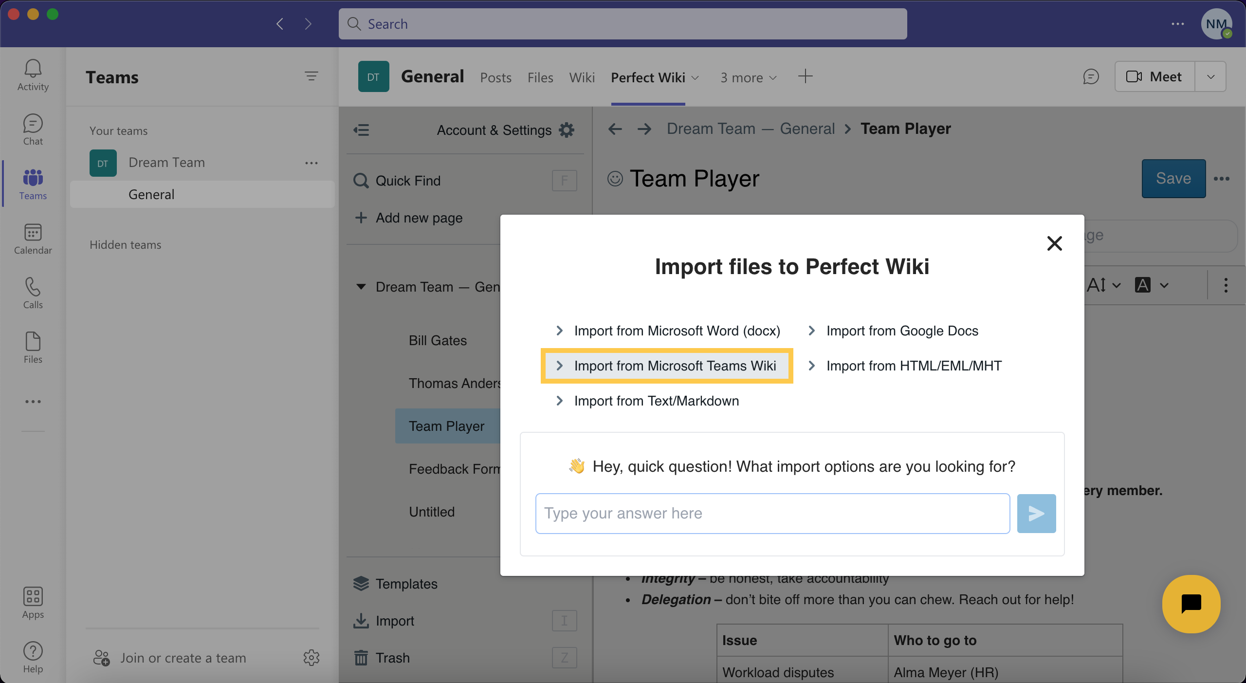 Perfect Wiki vs MS Teams Built-in Wiki: Comparing Features
