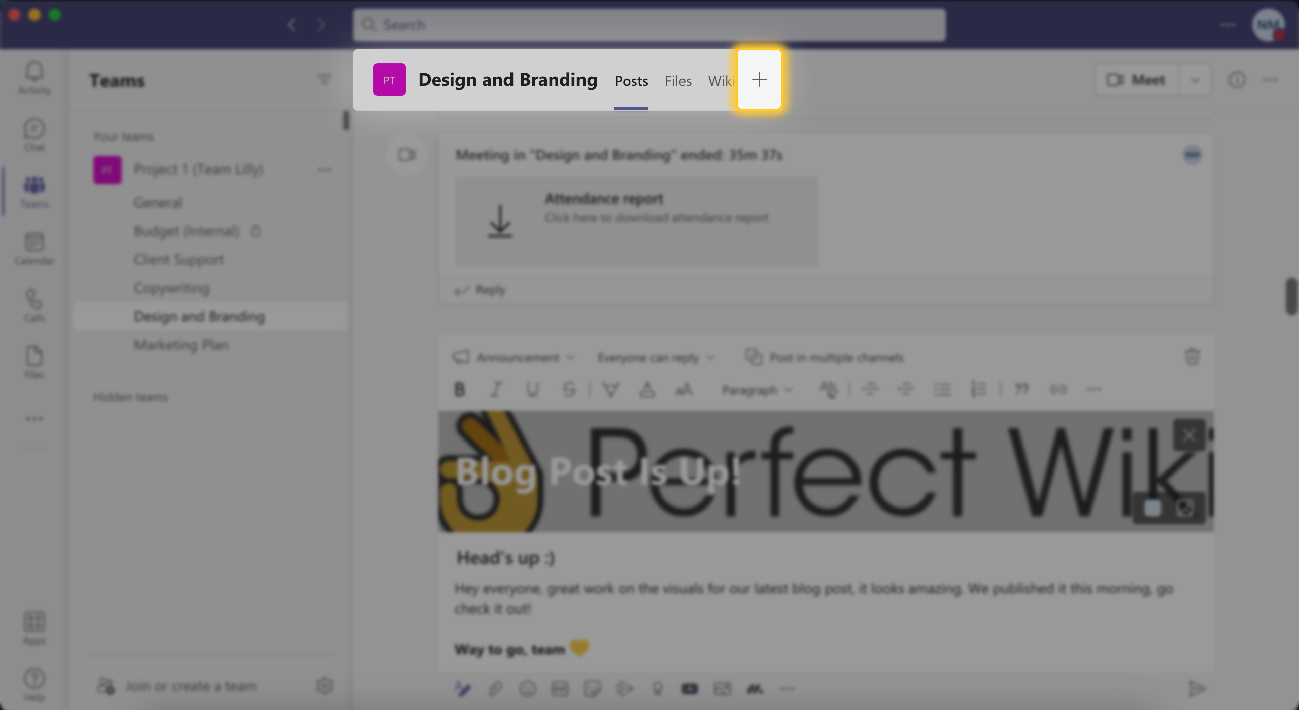 Add Apps as Tabs to a Channel