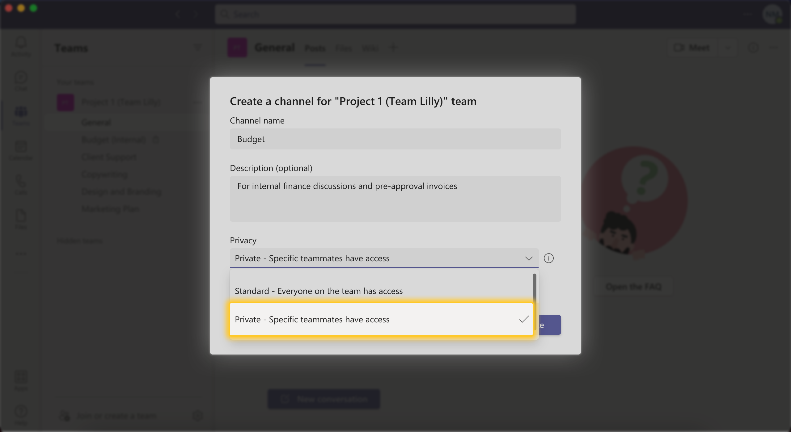 MS Teams - Set-up Private Channel
