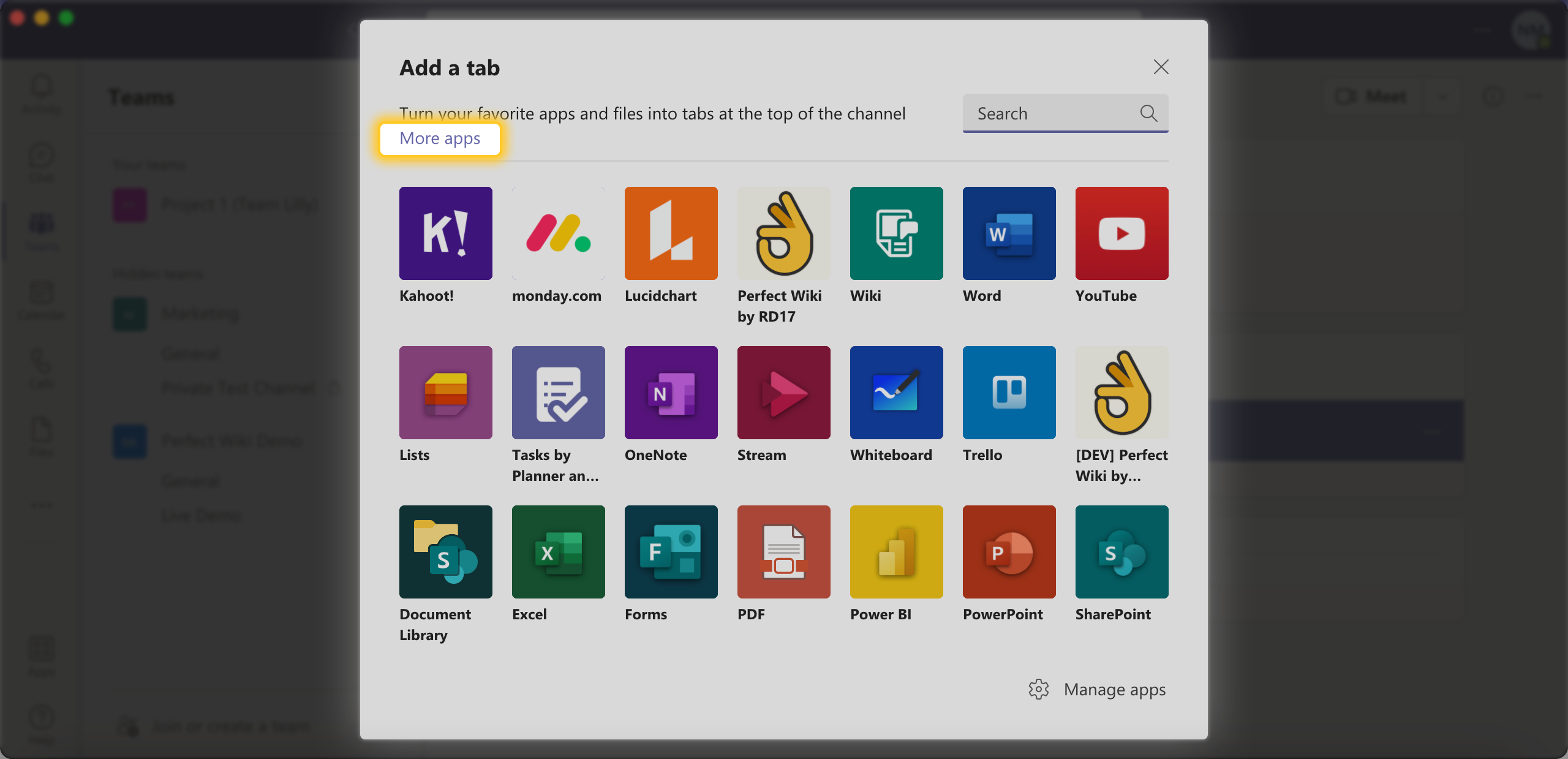 Apps for MS Teams