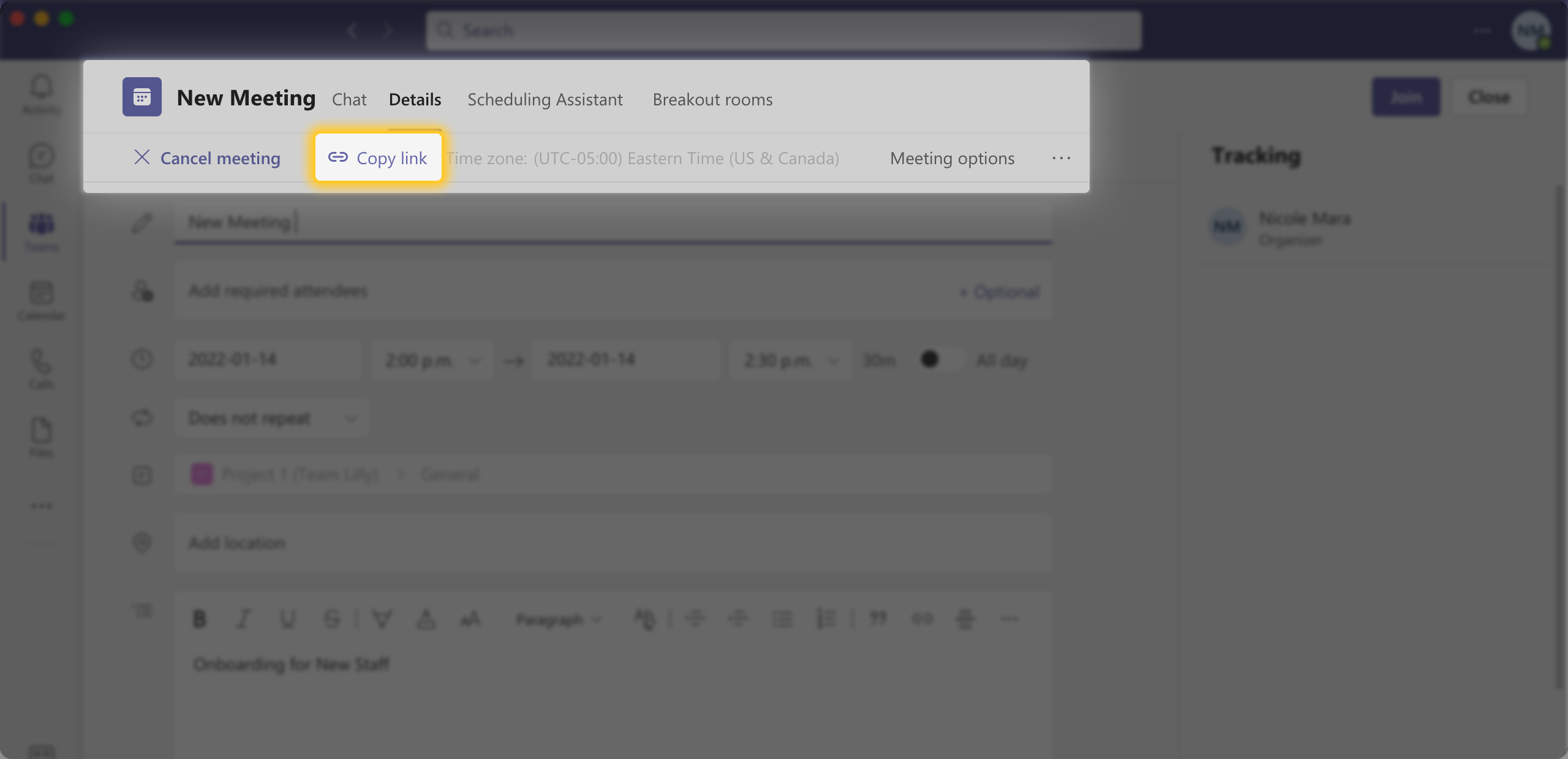 MS Teams - Share link to a meeting